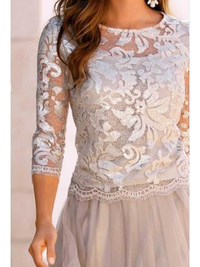 Knee-Length A-Line Princess Scoop Mother of the Bride Dress-BMbridal