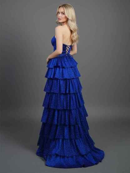 A Line Strapless Sweetheart Long Prom Dress with Keyhole