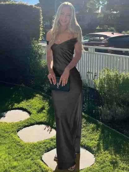 Aqua Mermaid Off The Shoulder Sheath Satin Long Prom Dress