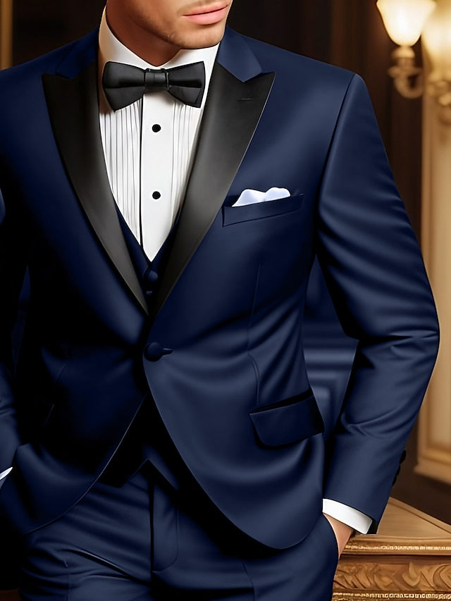 Single-Button Tailored Men's Wedding Suit In Three Pieces-BMbridal