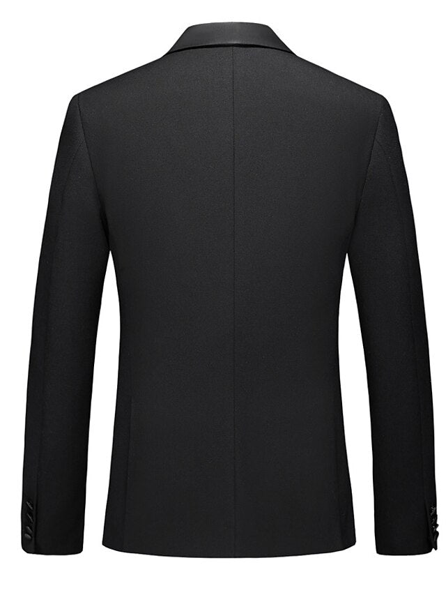 Single-Button Tailored Fit Three-Piece Wedding Suit For Men-BMbridal