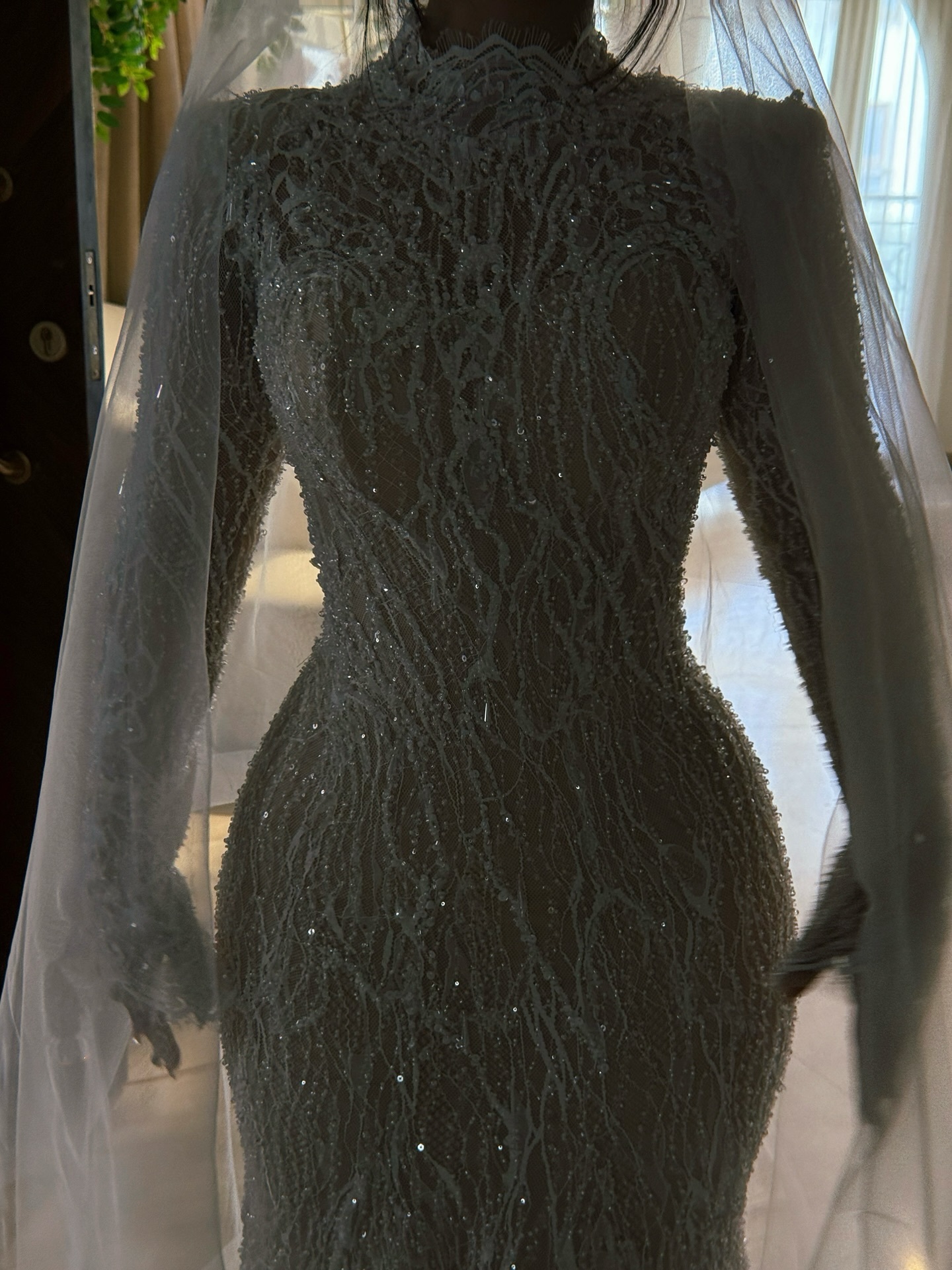 Glamorous Wide Strap Open Back Mermaid Wedding Dress with Lace Appliques-BMbridal