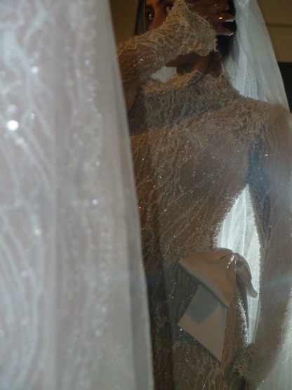 Glamorous Wide Strap Open Back Mermaid Wedding Dress with Lace Appliques-BMbridal