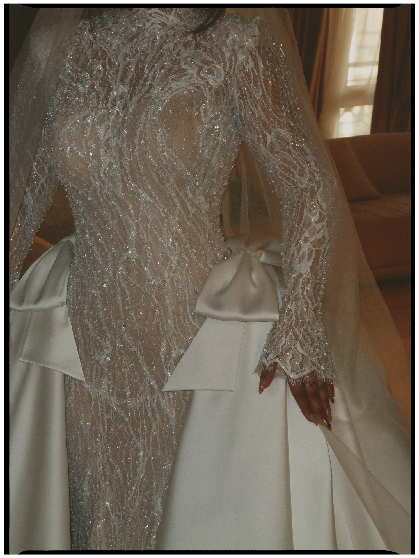 Glamorous Wide Strap Open Back Mermaid Wedding Dress with Lace Appliques-BMbridal