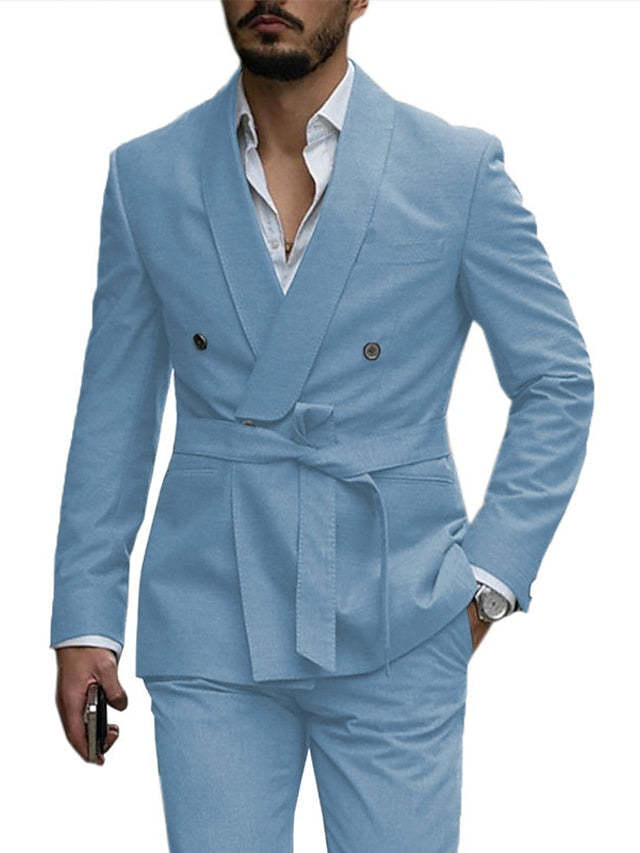 Single-Button Tailored Men's Wedding Suit In Two Pieces-BMbridal