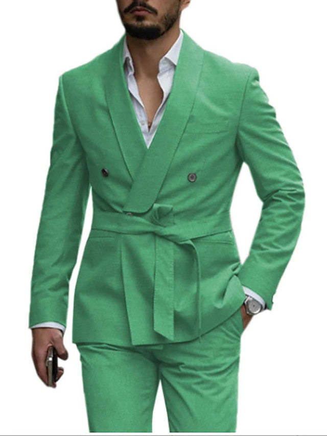 Single-Button Tailored Men's Wedding Suit In Two Pieces-BMbridal