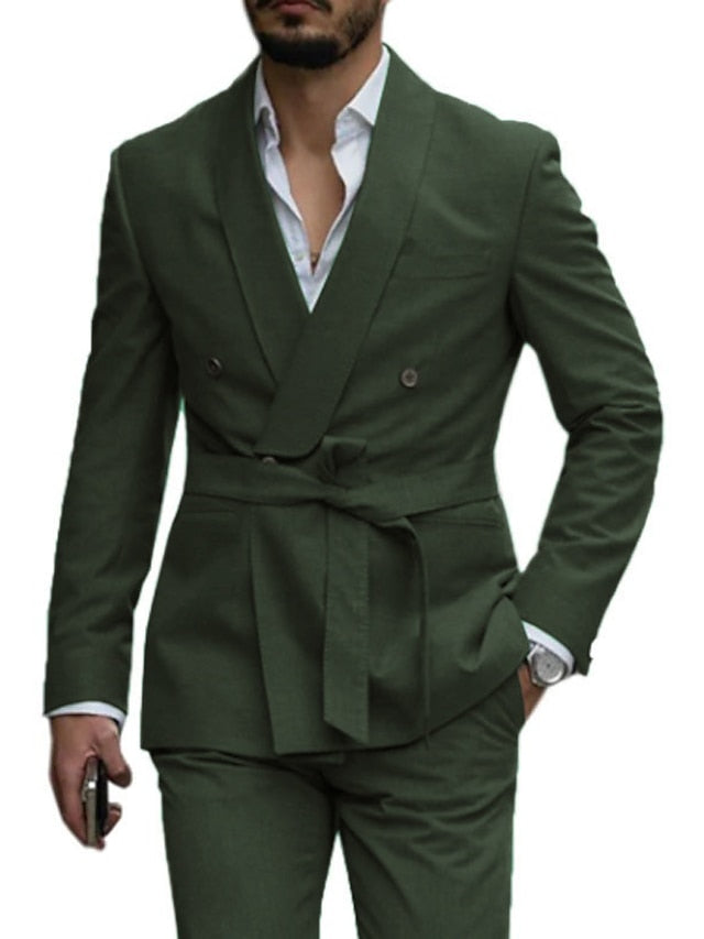 Single-Button Tailored Men's Wedding Suit In Two Pieces-BMbridal