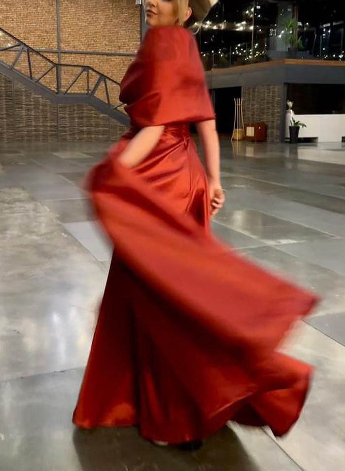 V-Neck A-Line Princess Gown for the Mother of the Bride