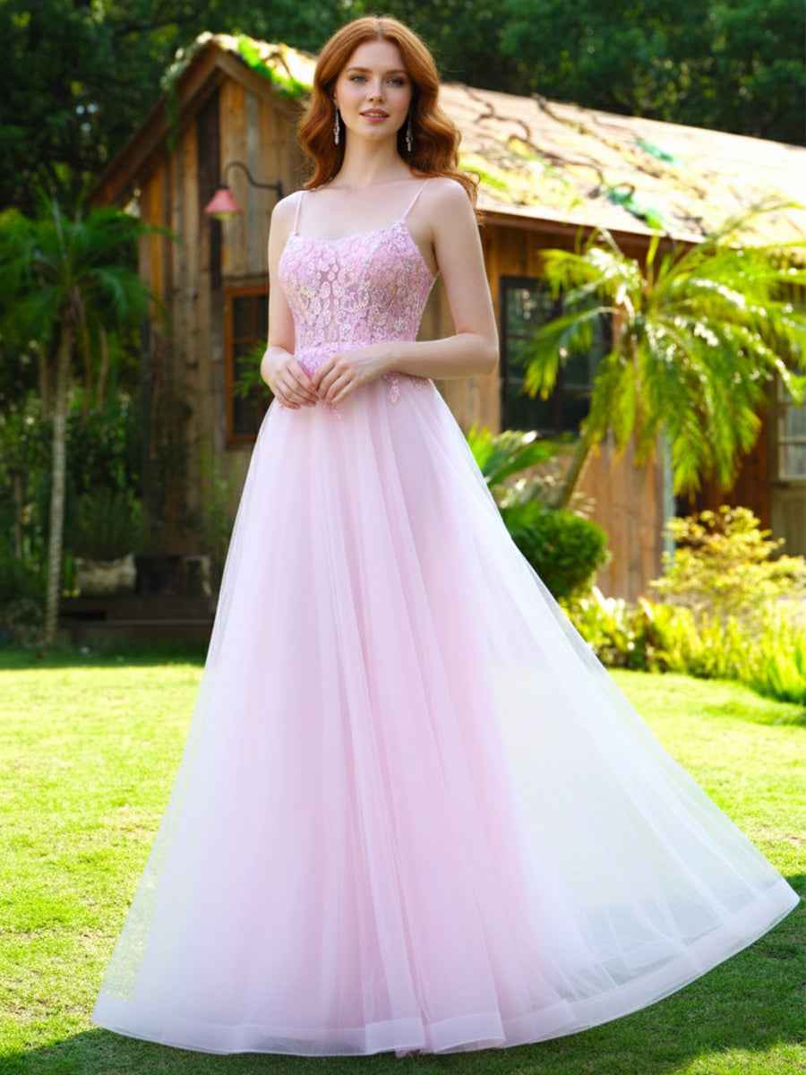 Enchanting Tulle A-Line Prom Dress with Floral Embroidered Bodice