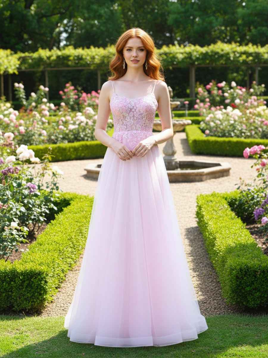Enchanting Tulle A-Line Prom Dress with Floral Embroidered Bodice