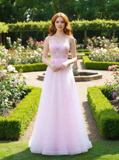 Enchanting Tulle A-Line Prom Dress with Floral Embroidered Bodice
