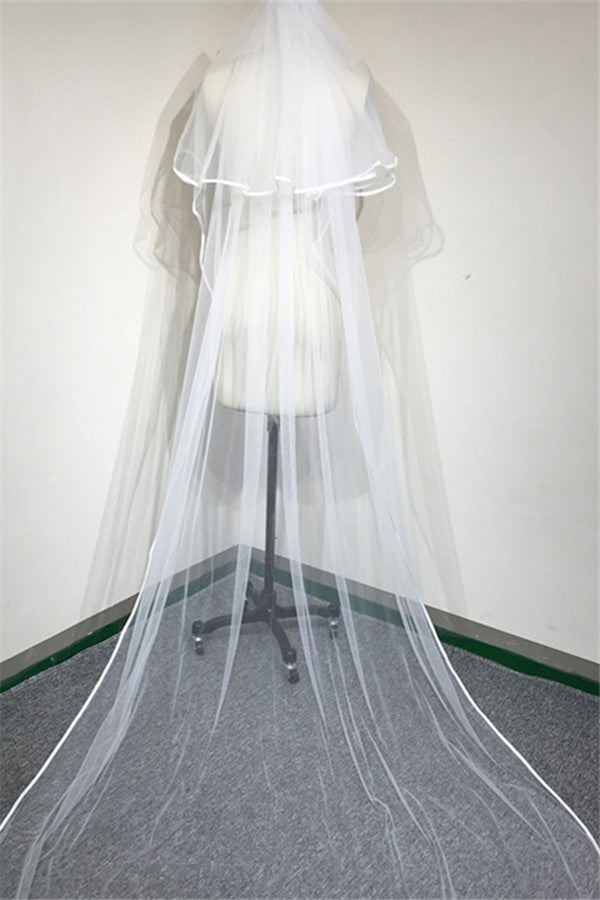 Floral Cute Tulle Lace Ribbon Edge 1.5*1.4M Wedding Veils with Comb