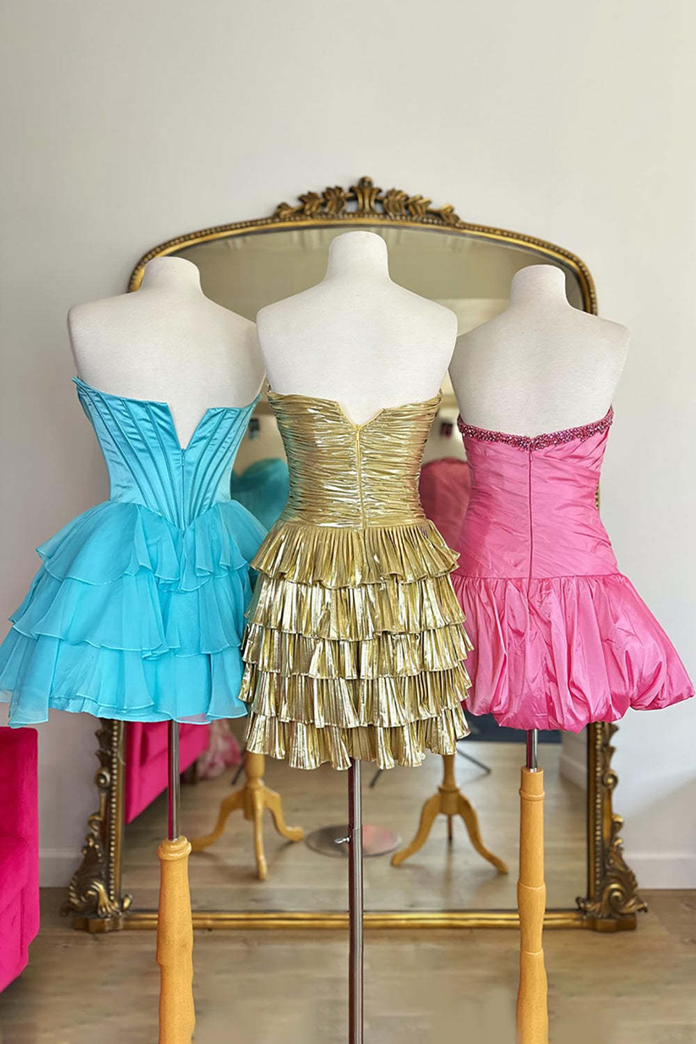 Fuchsia A Line Sweetheart Short Corset Homecoming Dress with Ruffles