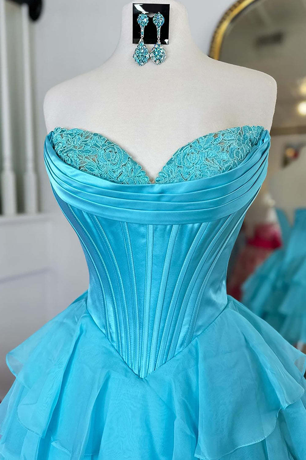 Fuchsia A Line Sweetheart Short Corset Homecoming Dress with Ruffles