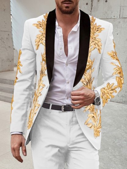 Single-Button Tailored Men's Wedding Suit In Two Pieces-BMbridal