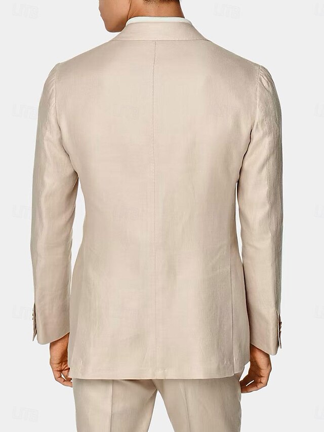 Double-Breasted Six-Button Two-Piece Wedding Suit For Men Standard Fit-BMbridal