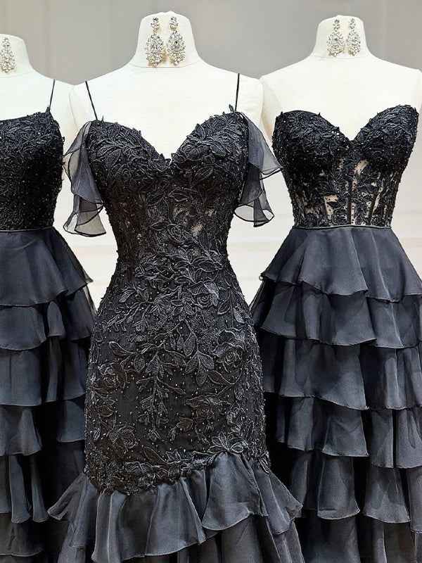 Light Blue A-Line Sweetheart Long Tiered Prom Dress with Slit