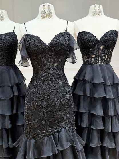 Light Blue A-Line Sweetheart Long Tiered Prom Dress with Slit