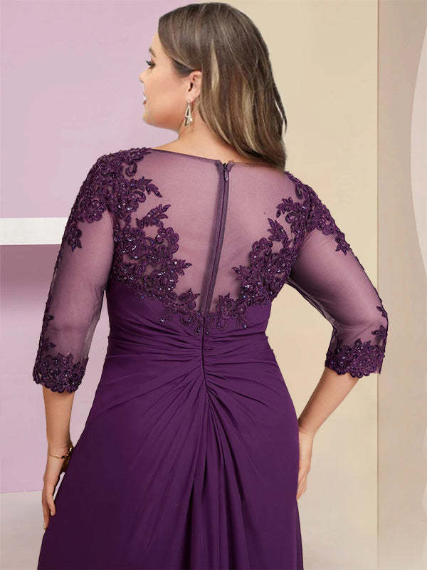 Plus Size Mother of the Bride Sheath/Column Dresses Featuring Sequins & Applique-BMbridal