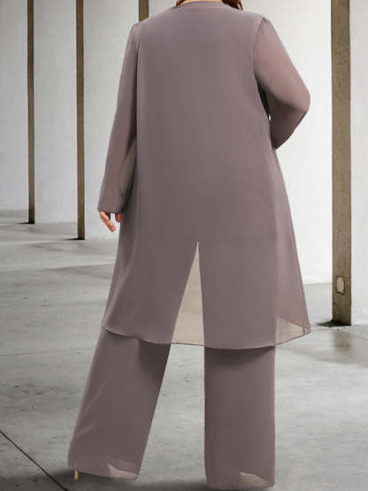 Elegant Mother of the Bride Pantsuits in Chiffon with Jacket-BMbridal