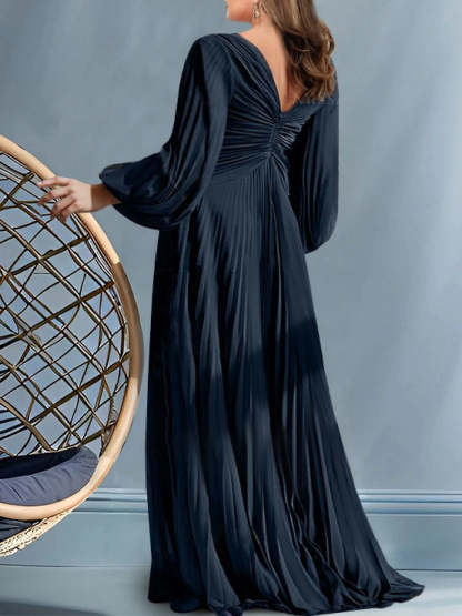 V-Neck A-Line Princess Gown for the Mother of the Bride with Ruched Detail-BMbridal