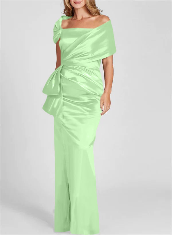 Off-the-Shoulder Floor-Length Sheath/Column Gown for the Mother of the Bride-BMbridal