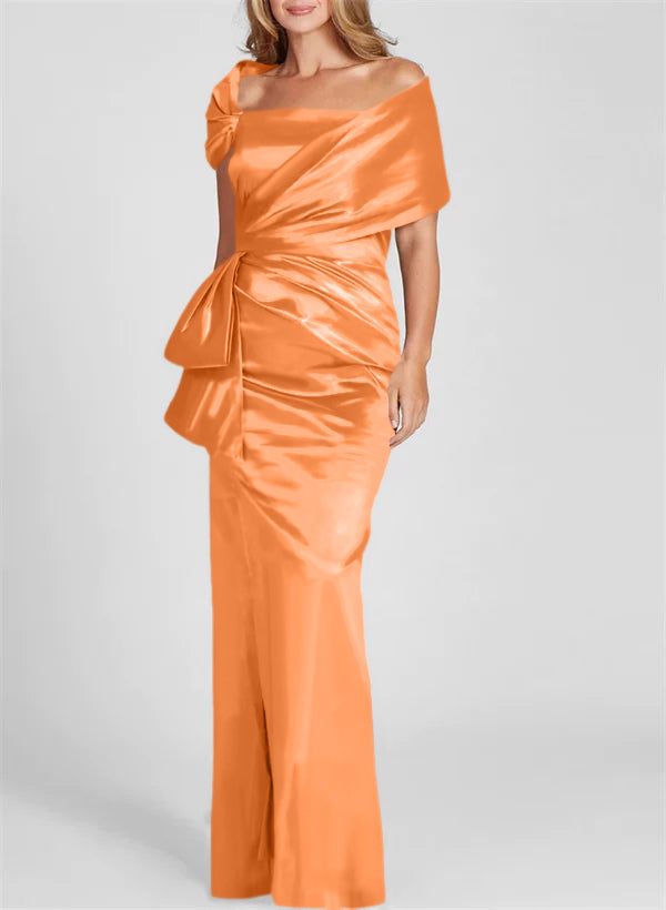 Off-the-Shoulder Floor-Length Sheath/Column Gown for the Mother of the Bride-BMbridal