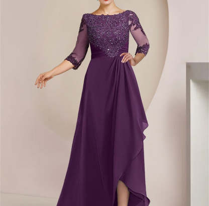 Floor-Length Mother of the Bride A-Line Princess Scoop Dresses