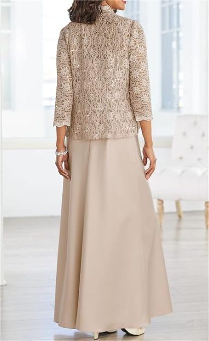 Floor-Length Mother of the Bride Gown with Spaghetti Strap Sheath/Column Design