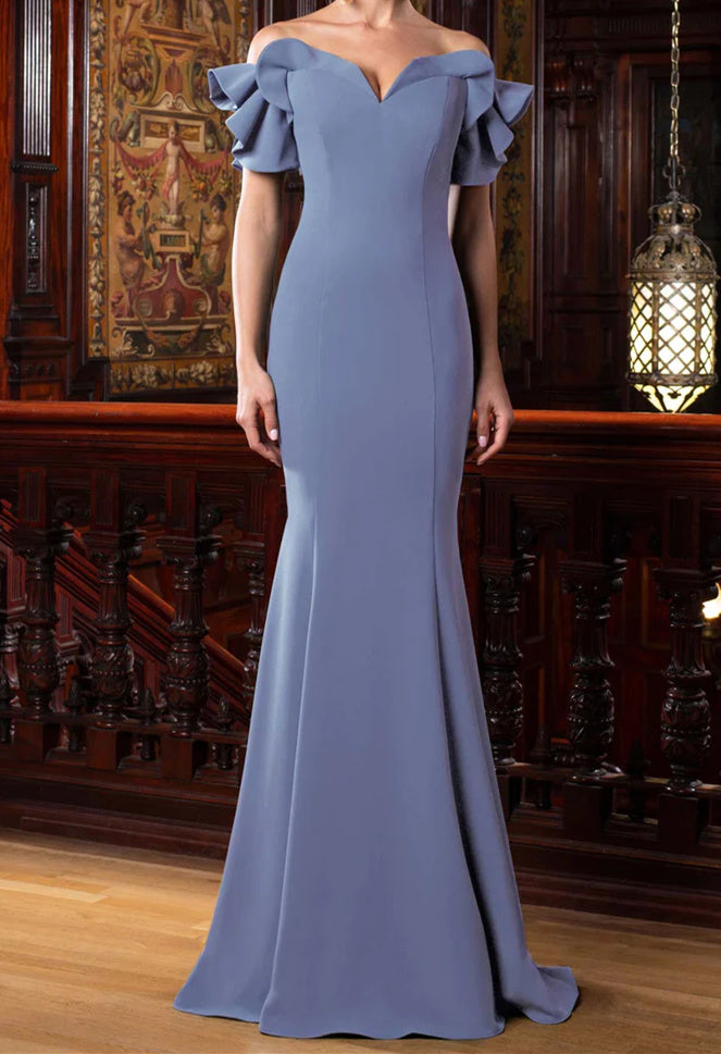 Off-the-Shoulder Mother of the Bride Dresses in Trumpet/Mermaid Style-BMbridal