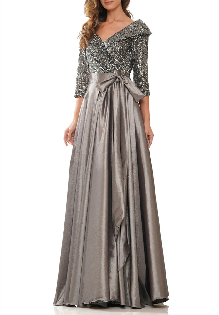 V-Neck A-Line Princess Gown for the Mother of the Bride-BMbridal
