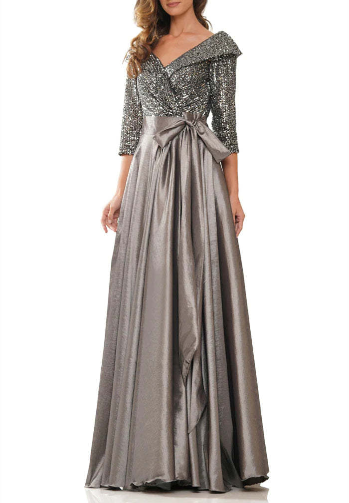 V-Neck A-Line Princess Gown for the Mother of the Bride-BMbridal