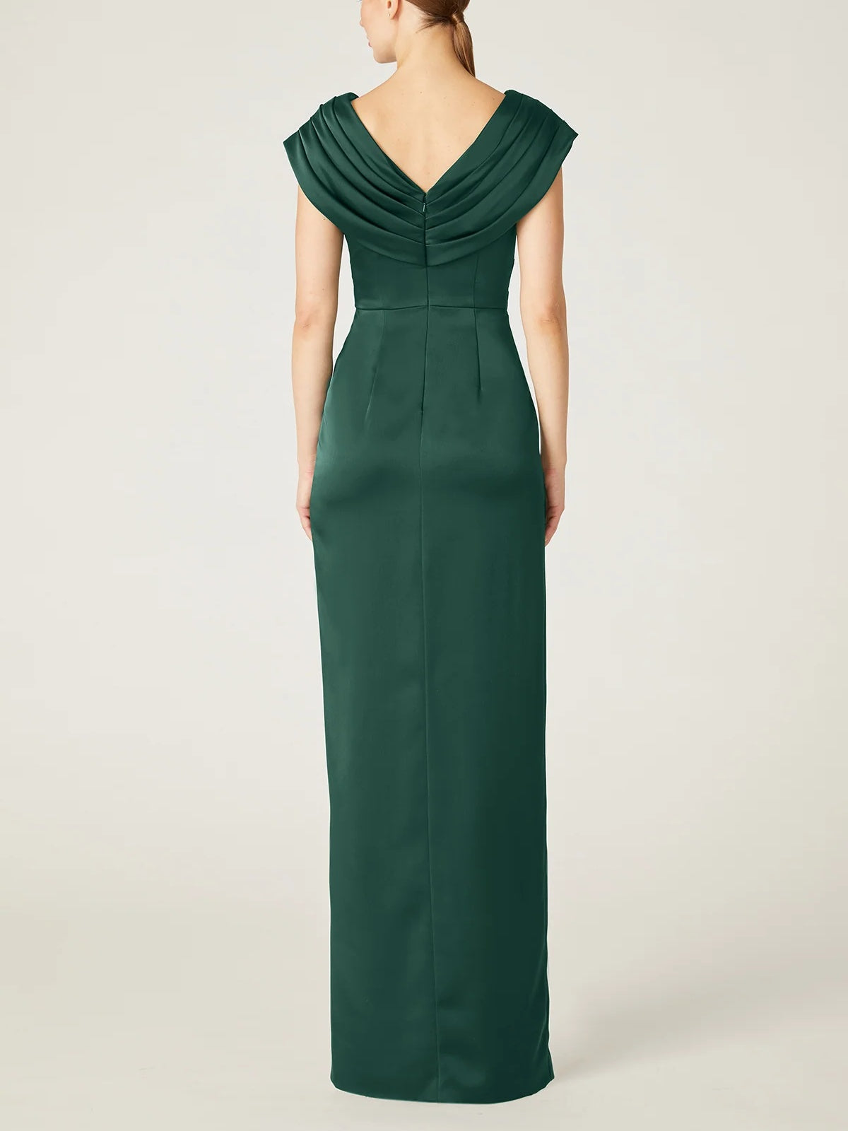 V-Neck Sleeveless Floor-Length Sheath/Column Mother Of The Bride Dress with Ruffles-BMbridal