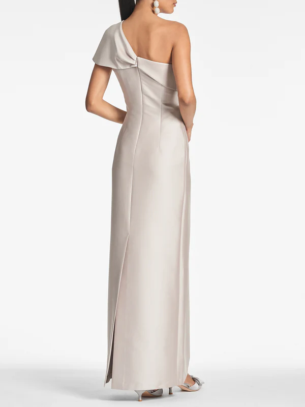 One-Shoulder Floor-Length Sheath/Column Mother of the Bride Dress-BMbridal