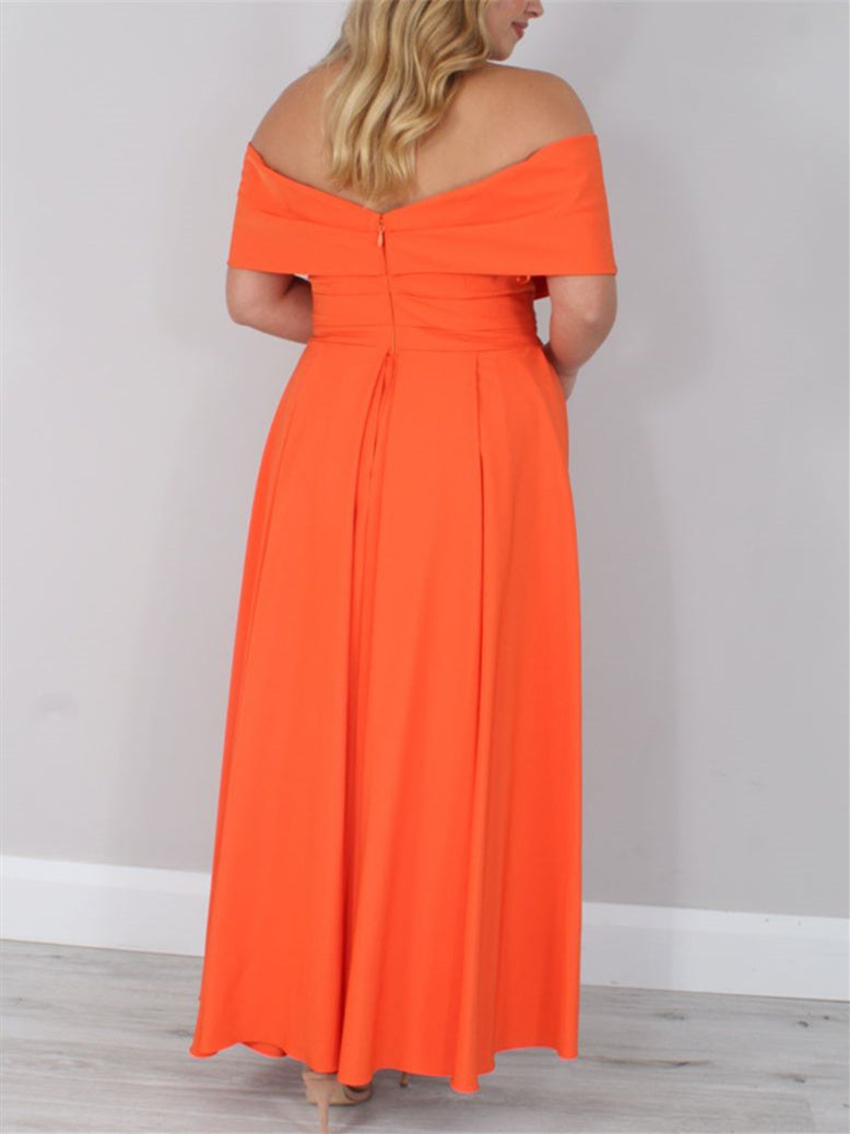 Princess A-Line Off-the-Shoulder Ankle-Length Dress for the Mother of the Bride-BMbridal