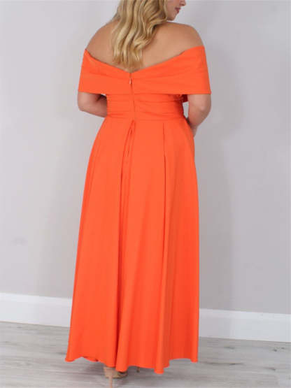 Princess A-Line Off-the-Shoulder Ankle-Length Dress for the Mother of the Bride-BMbridal