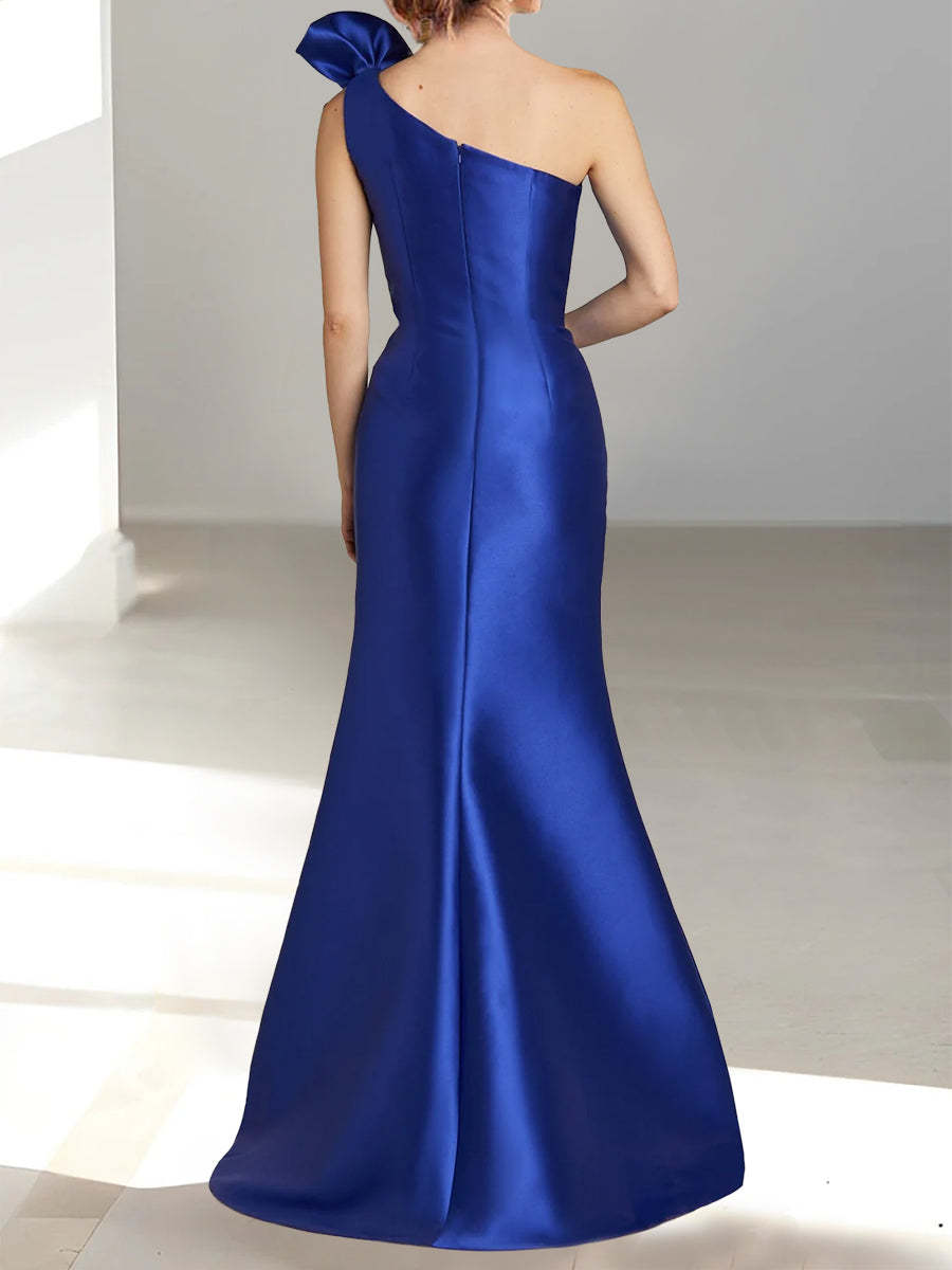 One-Shoulder Sleeveless Mermaid/Trumpet Mother Of The Bride Dress with Side Split-BMbridal