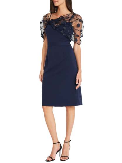 Sleeveless Knee-Length Mother of the Bride Dress with Spaghetti Straps and Watteau Train-BMbridal