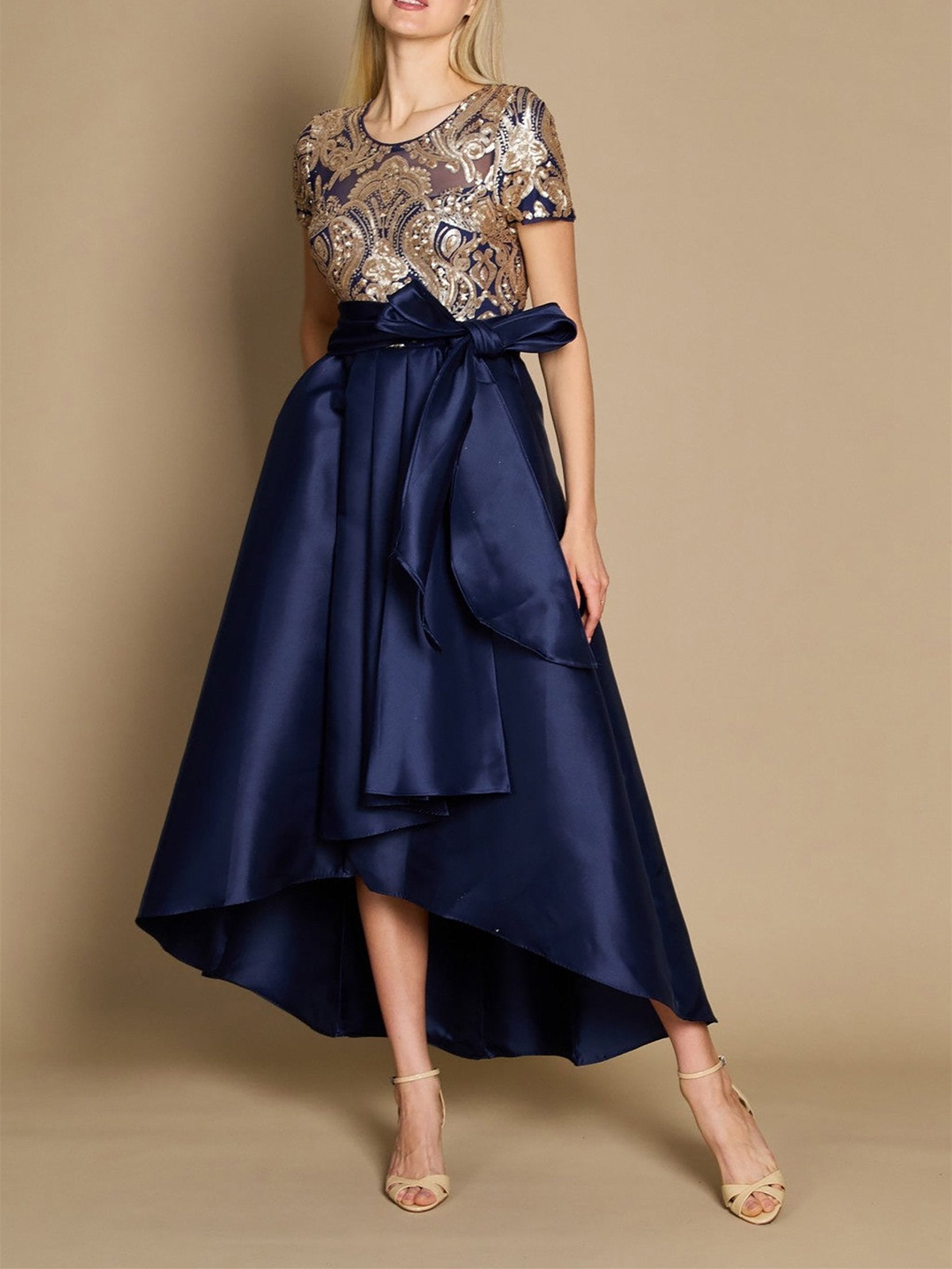 Ankle-Length Asymmetrical Mother of the Bride Dress in A-Line/Princess Style-BMbridal