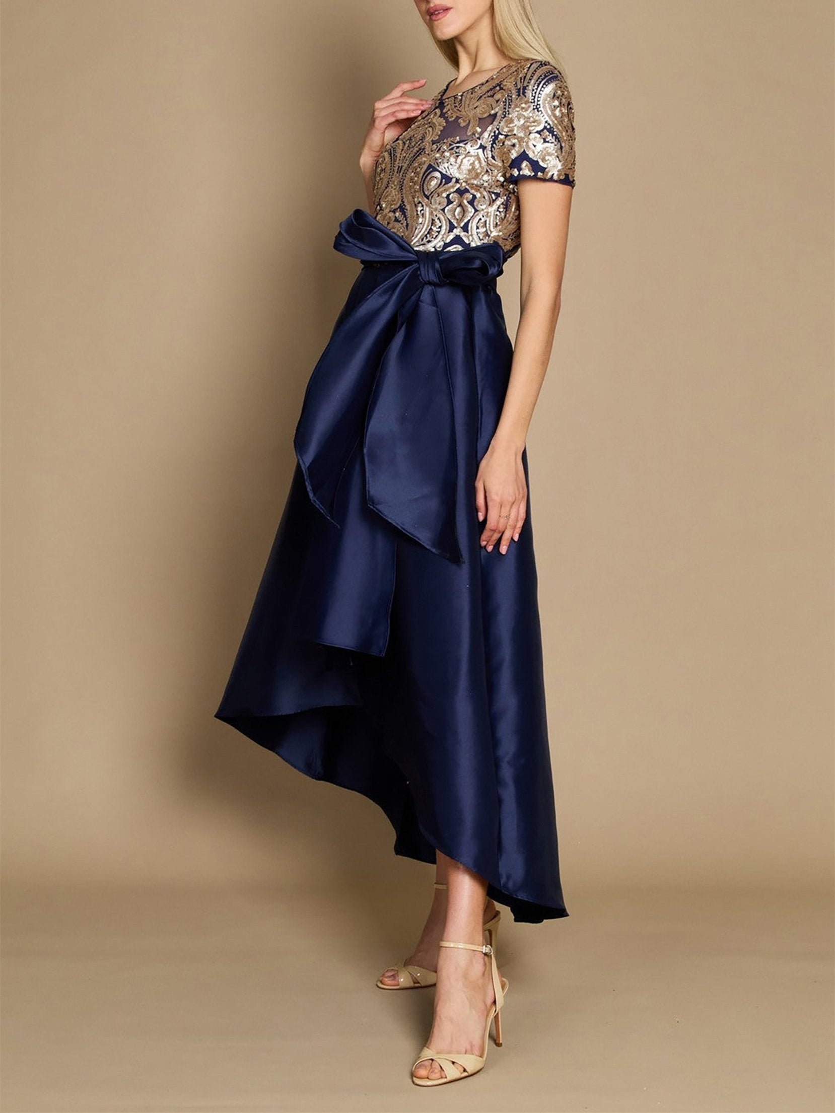 Ankle-Length Asymmetrical Mother of the Bride Dress in A-Line/Princess Style-BMbridal