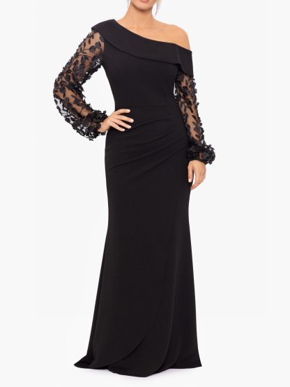 One-shoulder Trumpet/Mermaid Floor-Length Mother of the Bride & Groom Dress with Applique-BMbridal