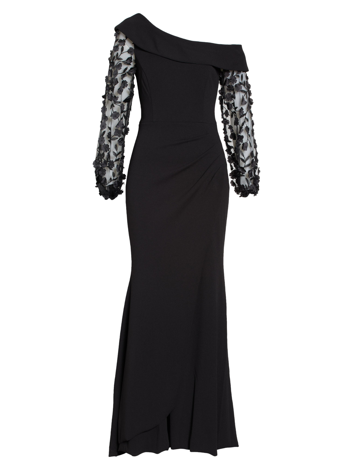 One-shoulder Trumpet/Mermaid Floor-Length Mother of the Bride & Groom Dress with Applique-BMbridal