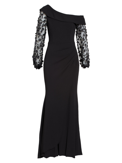 One-shoulder Trumpet/Mermaid Floor-Length Mother of the Bride & Groom Dress with Applique-BMbridal