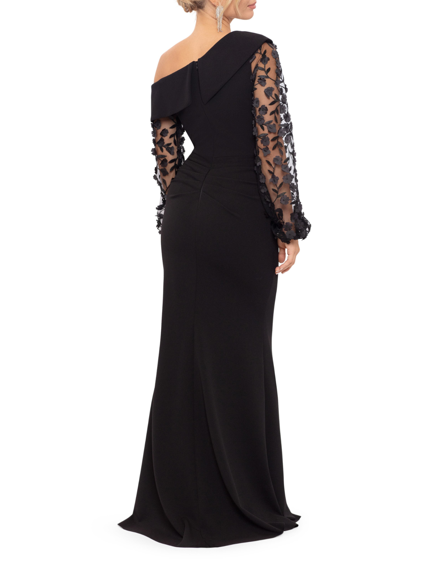 One-shoulder Trumpet/Mermaid Floor-Length Mother of the Bride & Groom Dress with Applique-BMbridal