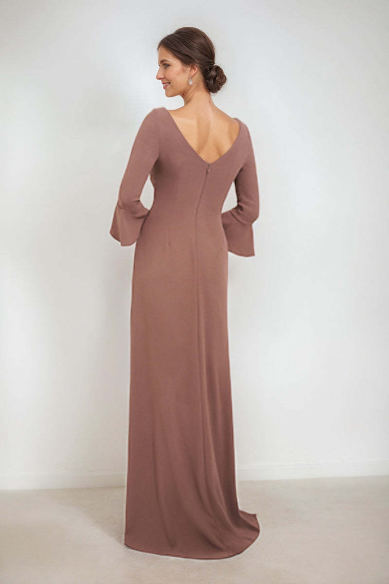 Scoop Neck Sheath/Column Dress for Mother of the Bride & Groom with Appliques and Side Split-BMbridal