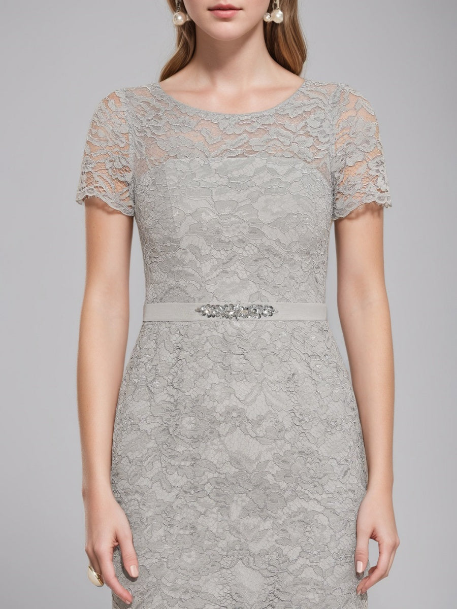 Tea-Length Mother of the Bride Sheath/Column Dress with Jacket & Crystals