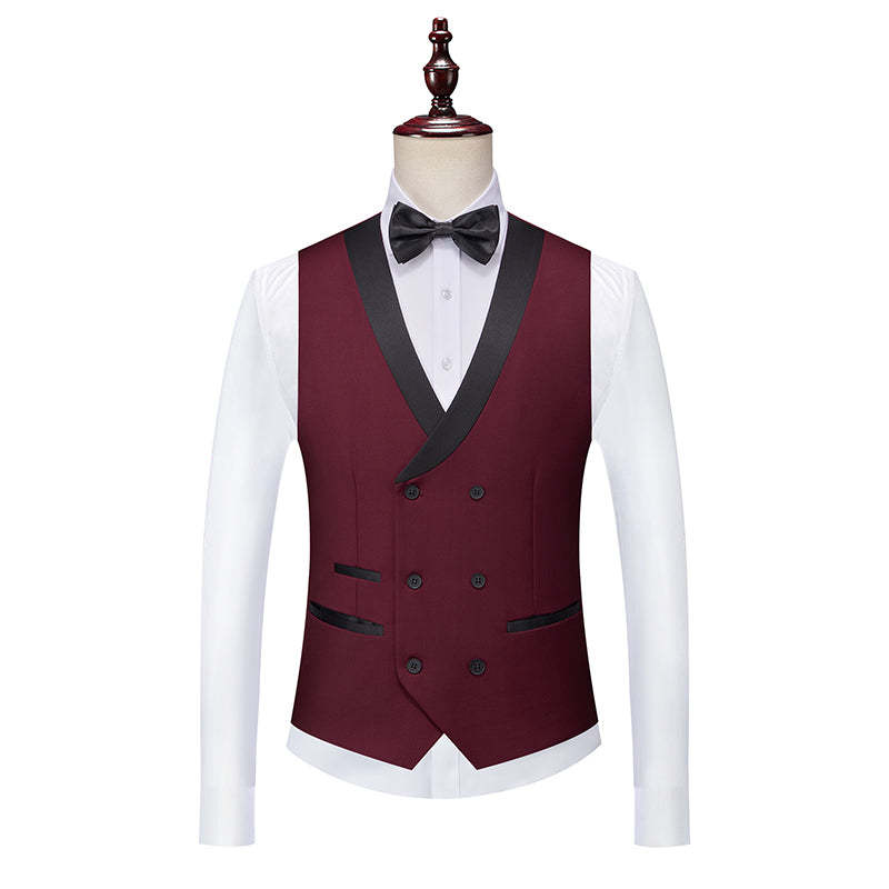 Men's Tailored Fit Single Breasted One-Button 3-Piece Wedding Suits In Burgundy Green Pink Red Blue And White-BMbridal