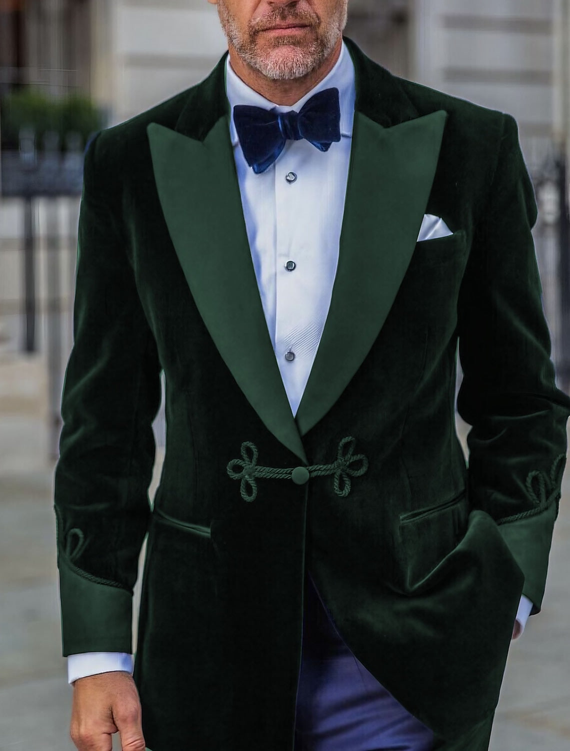 Men's Tailored Fit Single Breasted One-Button Velvet Formal Jacket In Green Red Blue Pink And Purple-BMbridal