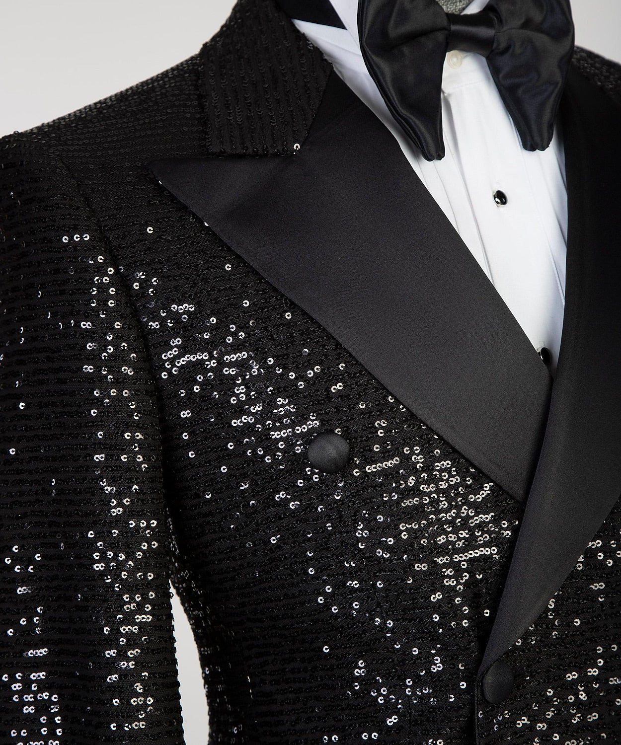Men's Tailored Fit Double Breasted Six-Button Sequins Party Jacket In Gold Pink Orange Silver And Black-BMbridal