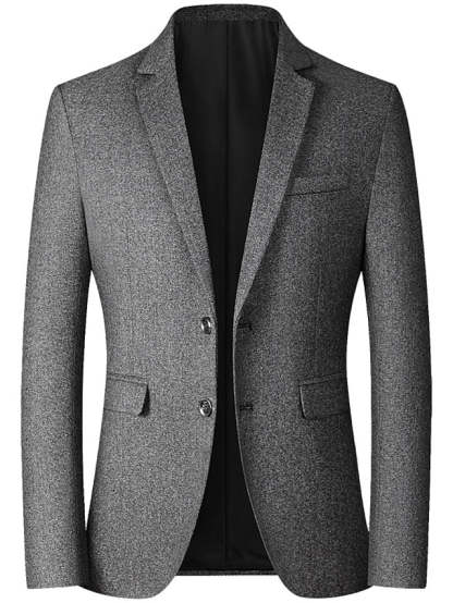 Single Breasted Two-Button Blazer Jacket In Tailored Fit For Men-BMbridal